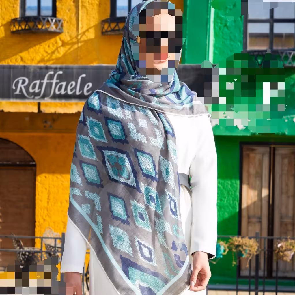 روسری دستدوز نخی