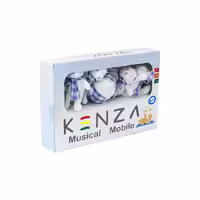 آویز تخت موزیکال کنزا Kenza خرس سفید شال دار
