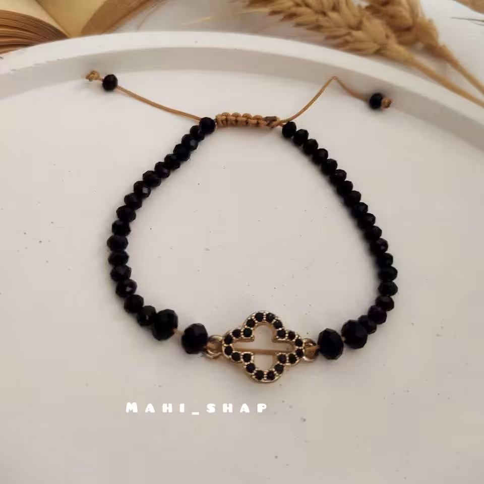 دستبند‌کریستالی شبدر فول نگین