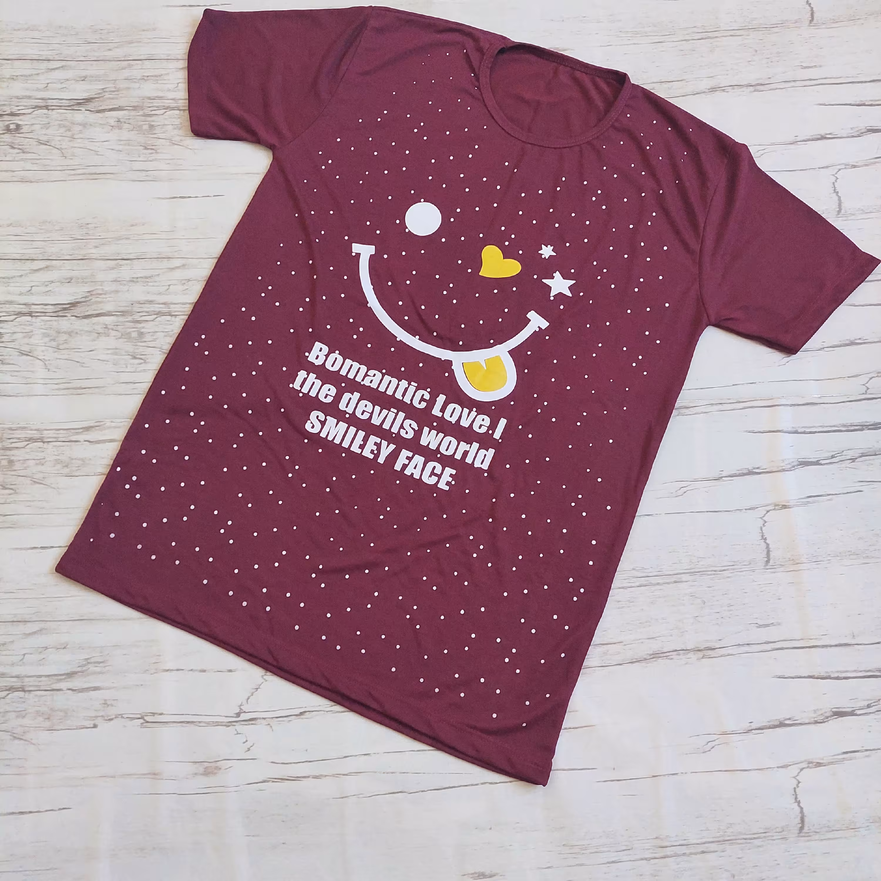 تیشرت ویسکوز  طرح لبخند 