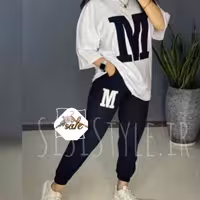 ست جذاب تیشرت وشلوار لش،تک رنگ،فری سایز،نرم وراحت