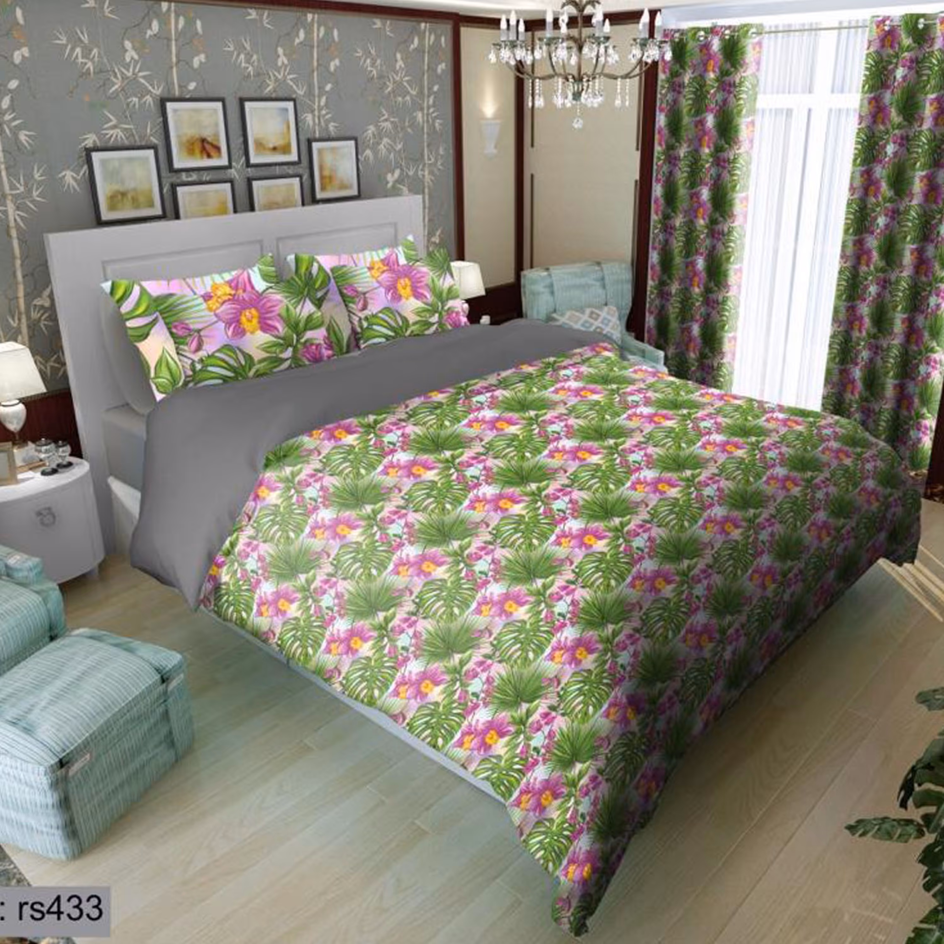 سرویس روتختی 2 نفره تنسل چاپی برندترک لند(Turk Land) rs 433