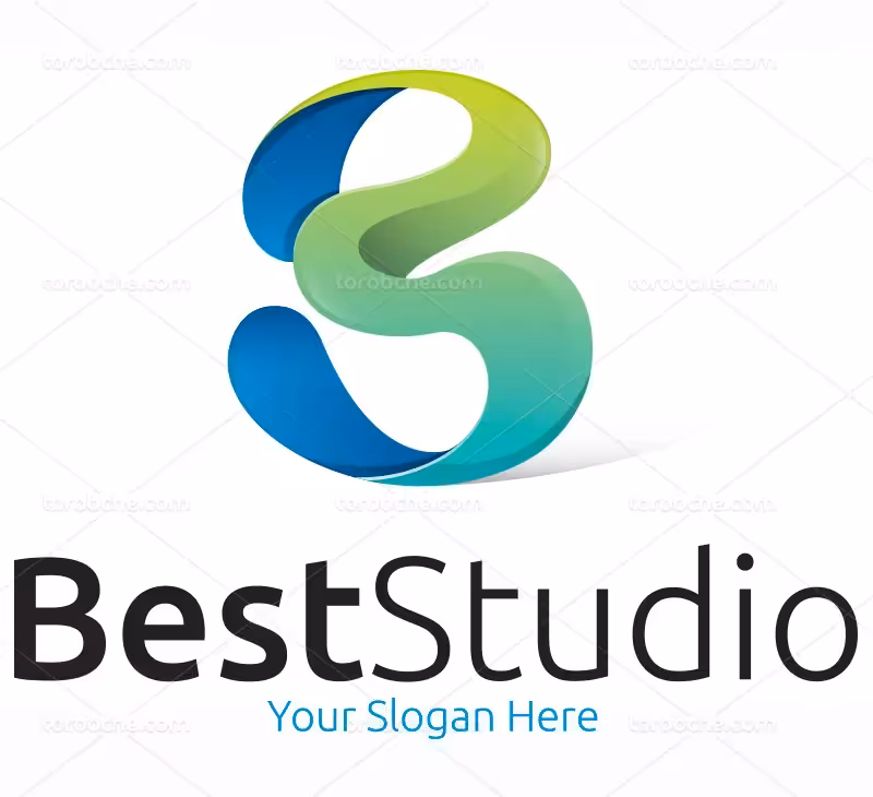 وکتور لوگوی حرف B آبی رنگ | گرافیک با طعم تربچه