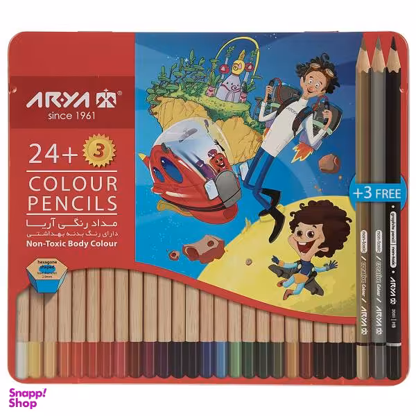 مداد رنگی 24 رنگ آریا مدل 3022