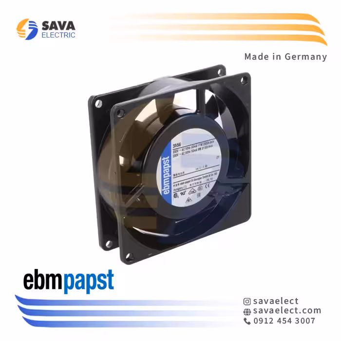 خرید فن تابلویی بلبرینگی 92*92 تکفاز 230 ولت 3556 ای بی ام پاپست آلمان | ساوا الکتریک