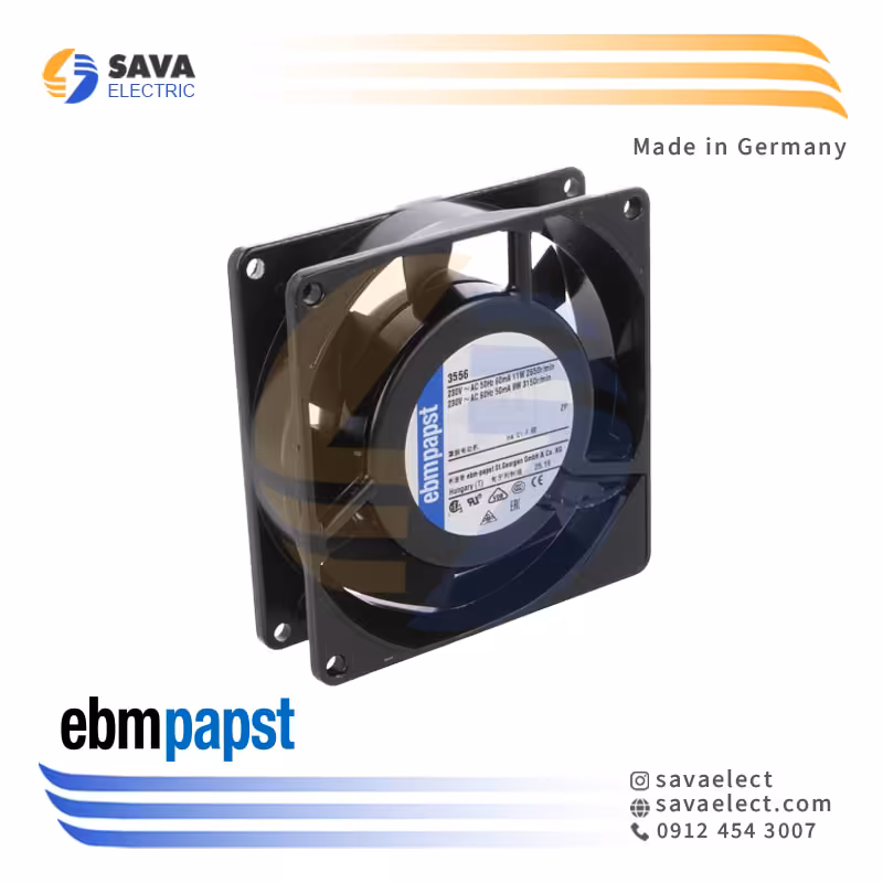 خرید فن تابلویی بلبرینگی 92*92 تکفاز 230 ولت 3556 ای بی ام پاپست آلمان | ساوا الکتریک