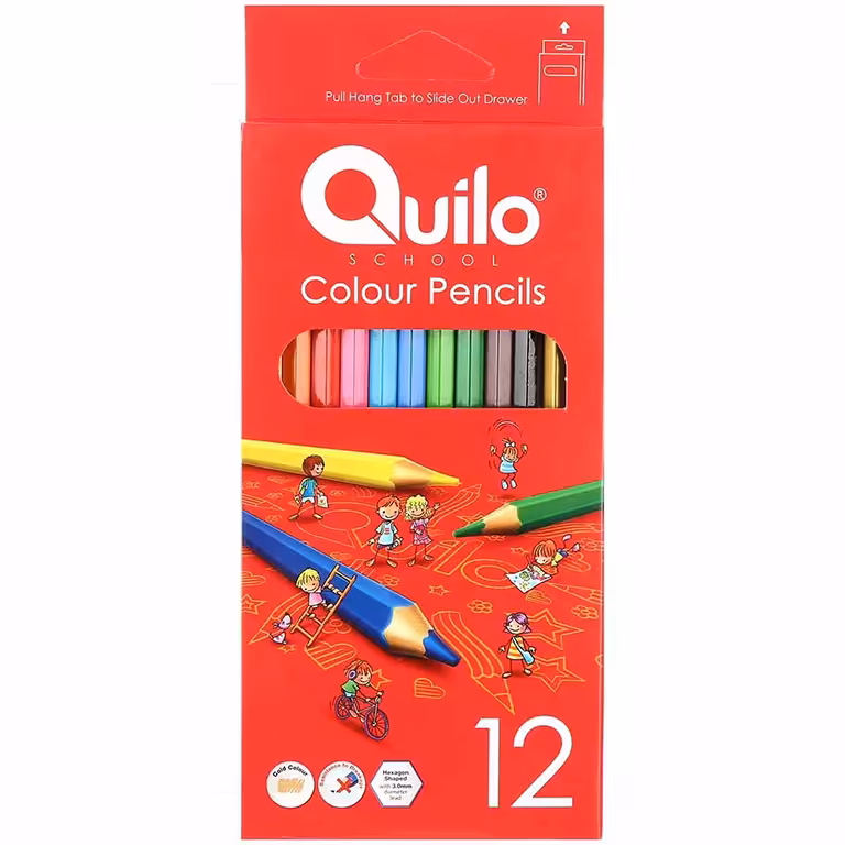 مداد رنگی 12 رنگ کوییلو Quilo جعبه مقوایی
