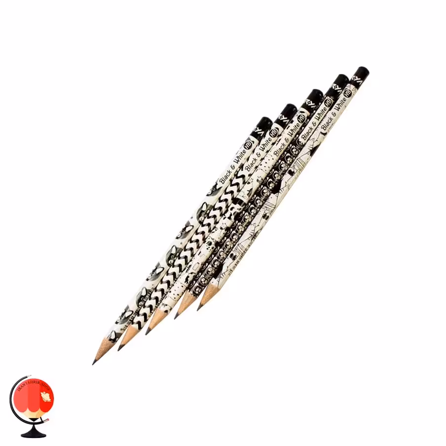 مداد مشکی آریا طرح سیاه و سفید