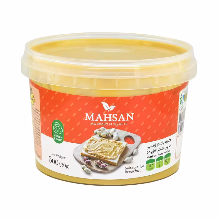 کره بادام  زمینی بدون شکر افزوده مهسان - 500 گرمی