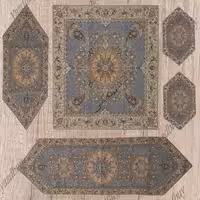 ست 5 تکه رومیزی ترمه افشاری رنگ طوسی با کیفیت عالی