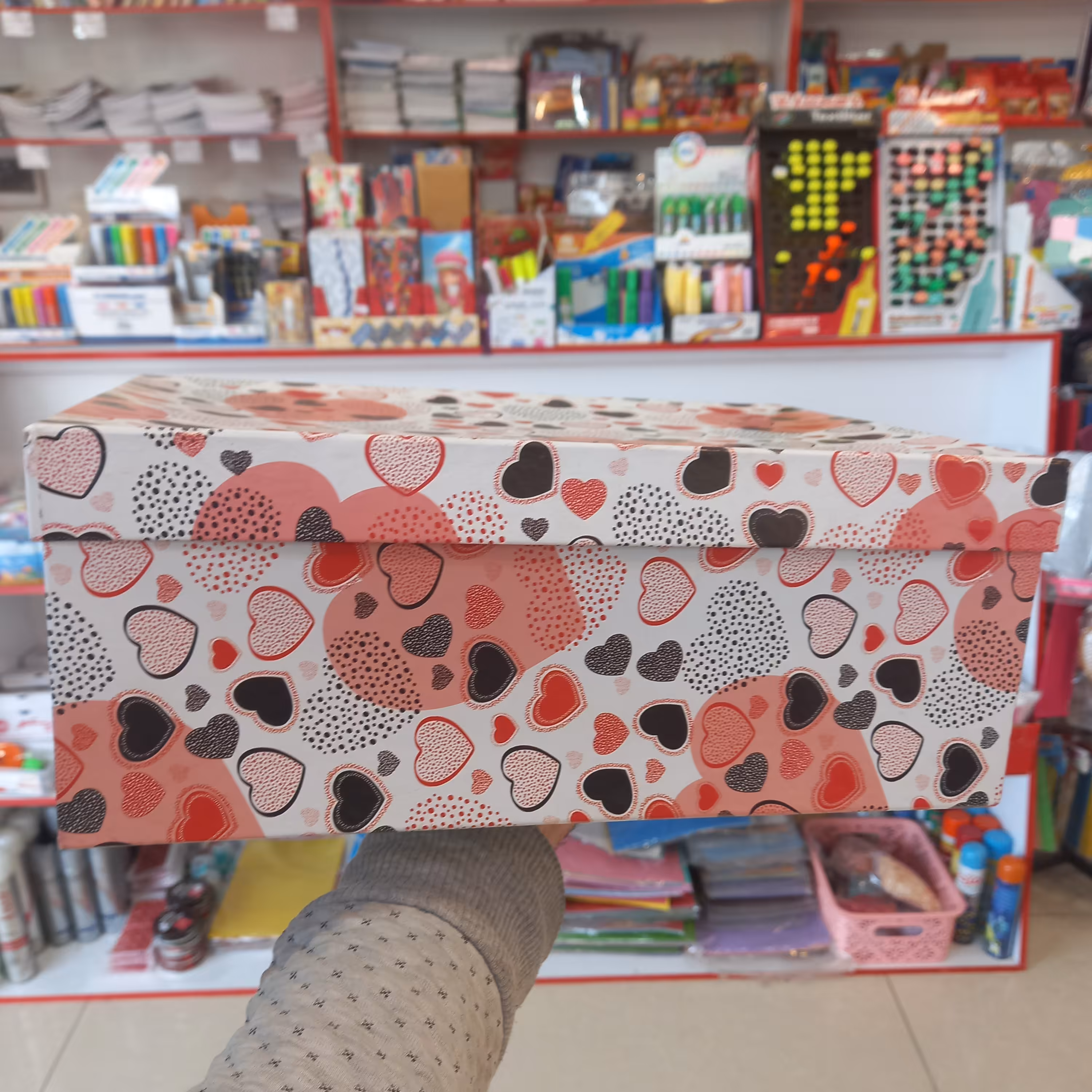 جعبه هدیه   سایز بزرگ    مدل مکعب مستطیل  طرح قلبی