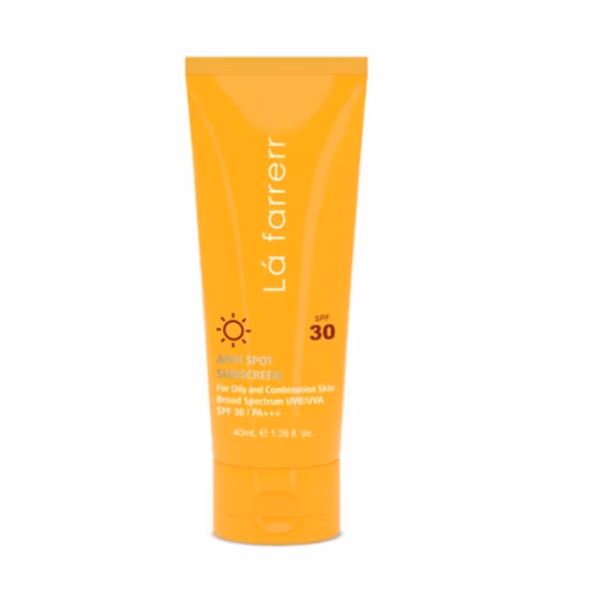 کرم ضد آفتاب و ضد لک بدون رنگ مخصوص پوست چرب spf30

