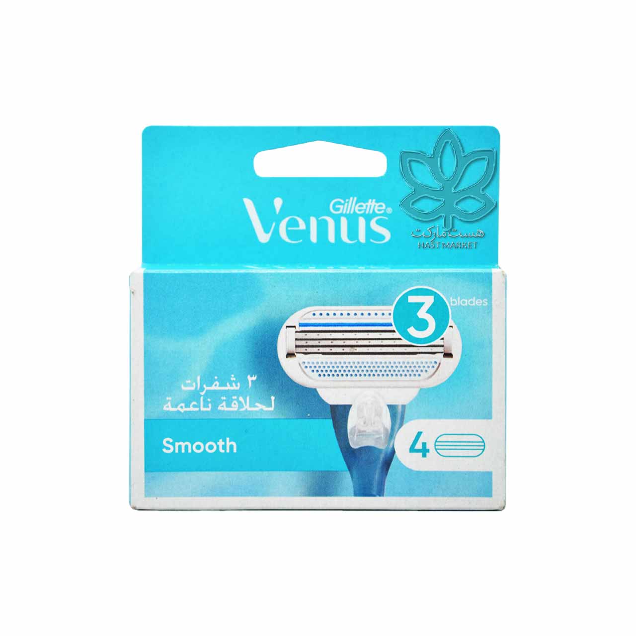 تیغ یدک اسموت 3 لبه بانوان 4 عدد ونوس ژیلت - gillette