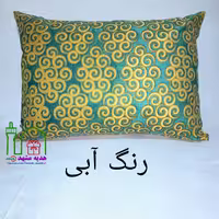 یک جفت روبالشتی مخمل گلدار برجسته پارامونت 5070 طرح لوزی پیچک آبی