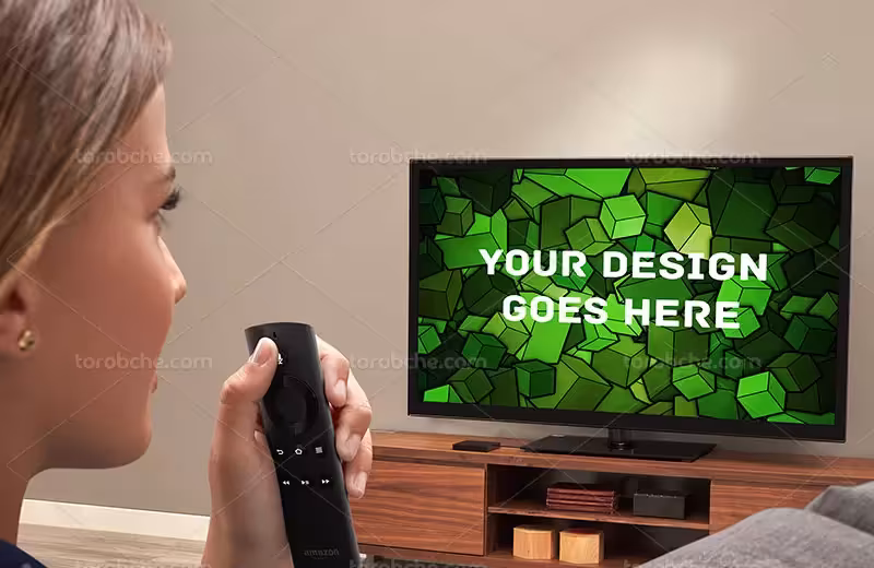 طرح موکاپ لایه باز تلویزیون | گرافیک با طعم تربچه