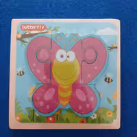 پازل چوبی برجسته 3 تکه طرح پروانه