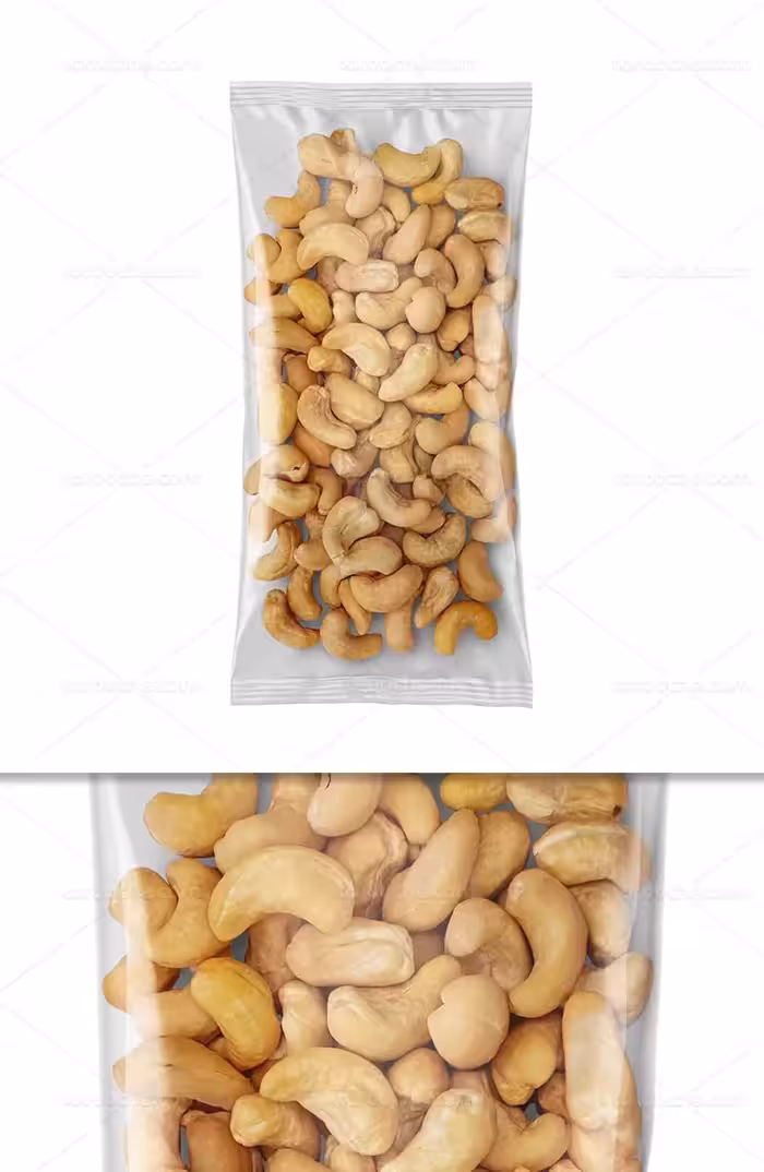 موکاپ بسته بندی بادام هندی | گرافیک با طعم تربچه