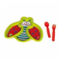 بشقاب کفشدوزک و قاشق و چنگال Oops  Easy-Meal Lucky