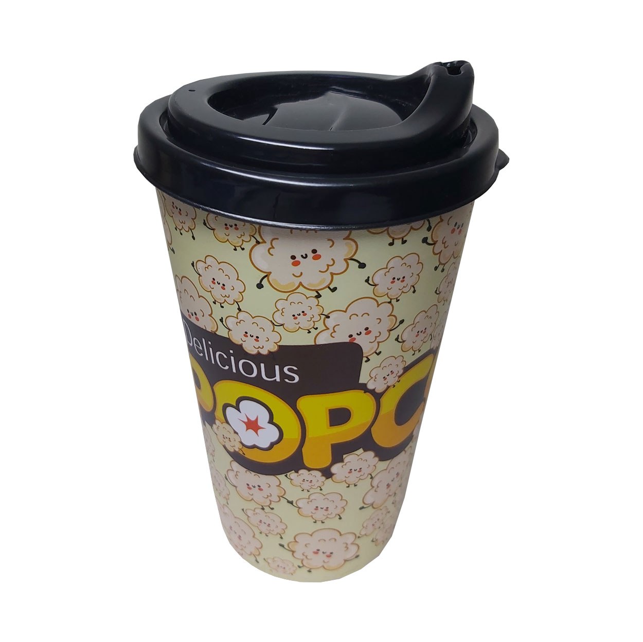 لیوان درب دار قهوه طرح popcorn