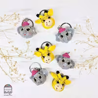 جاکلیدی بافتنی فیل عینکی.. جاسوئیچی فانتزی. طرح حیوانات. دستسازه