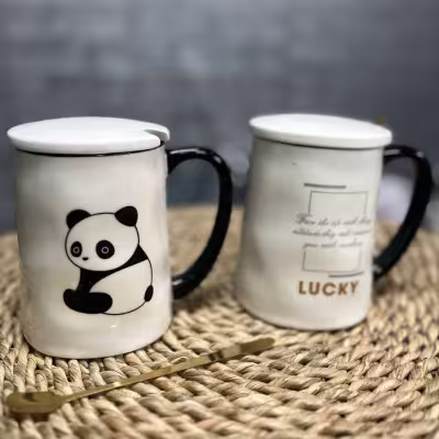 ماگ گاو و پاندا و تکست درب دار