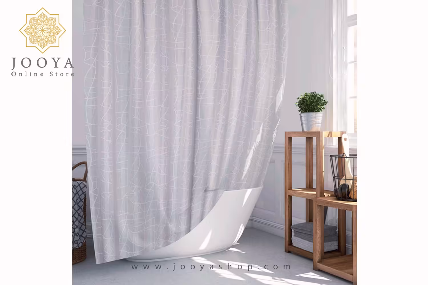 پرده حمام دلفین کد TOR-3182 سایز 200×180 سانتیمتر
