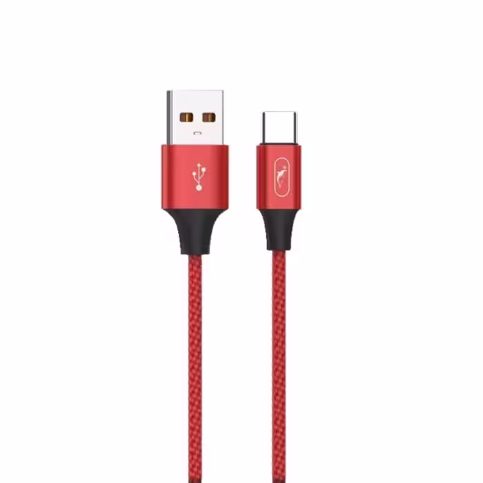 کابل شارژ تایپ C فست شارژ Sky Dolphin 2-4A Type C 1m رنگ مشکی و طلایی