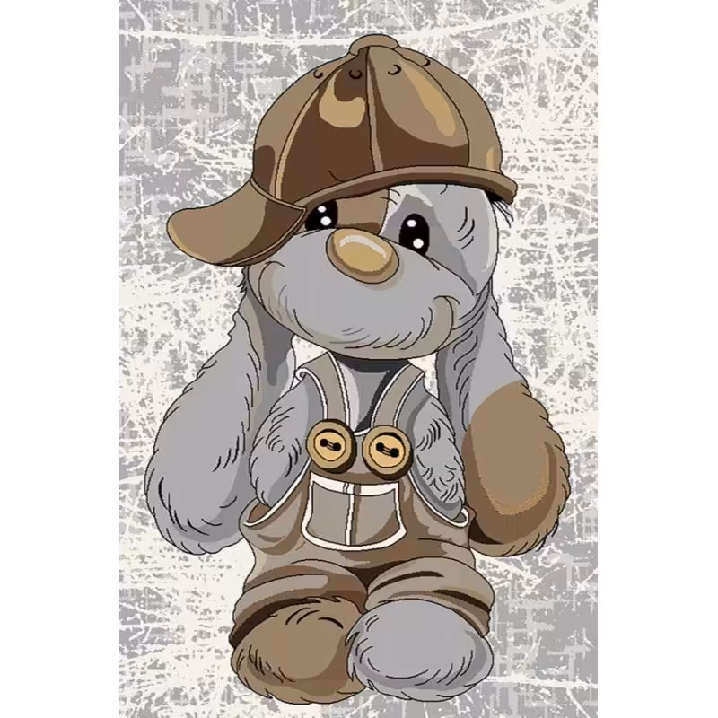 فرش یک نیم فرش طرح کودک فرش ماشینی فرش گلیمی فرش صادراتی ساوین زمینه طوسی کد F129       ناموجود