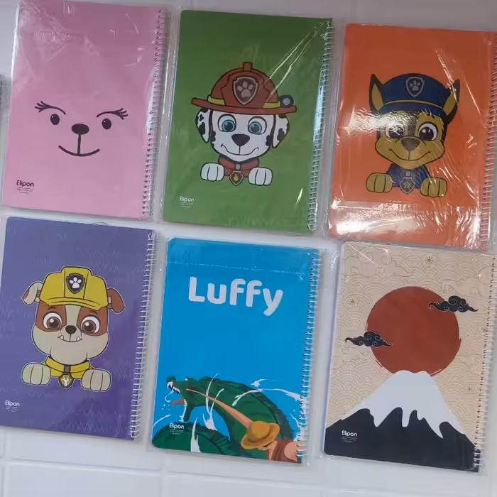 دفتر 60 برگ تک خط فنری جلد گلاسه طرح کلاسیک الیپون آساناپخش 