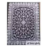 فرش ماشینی 1200 شانه گلبرجسته 3600 تراکم رامش سرمه ای 6 متری