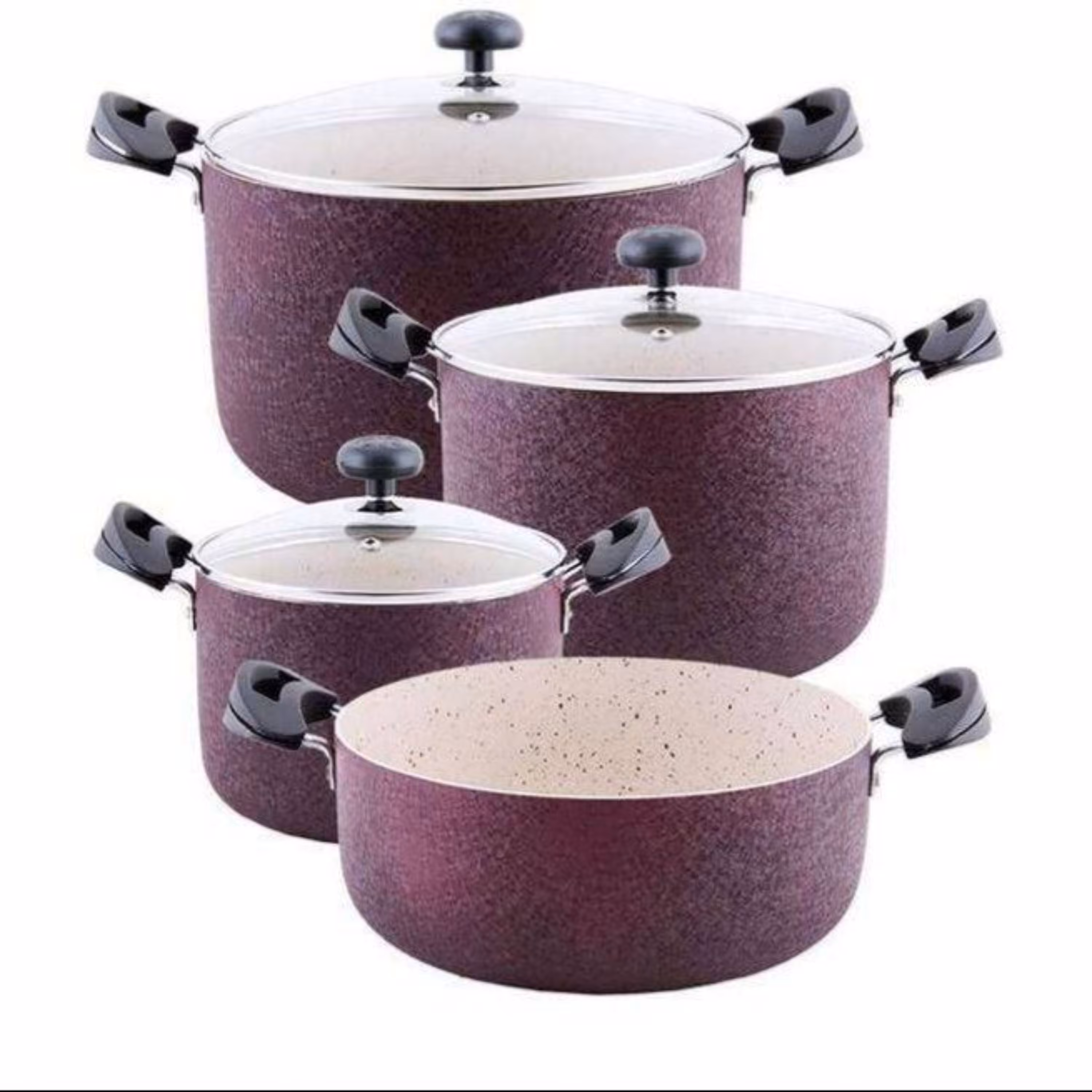 سرویس قابلمه 7 پارچه در دو رنگ بادمجانی و مشکی