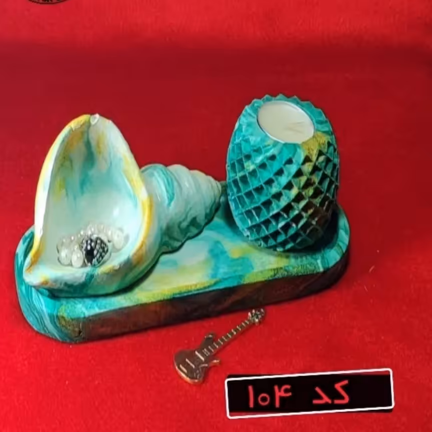 ست سه تیکه جا مروارید و جاشمعی