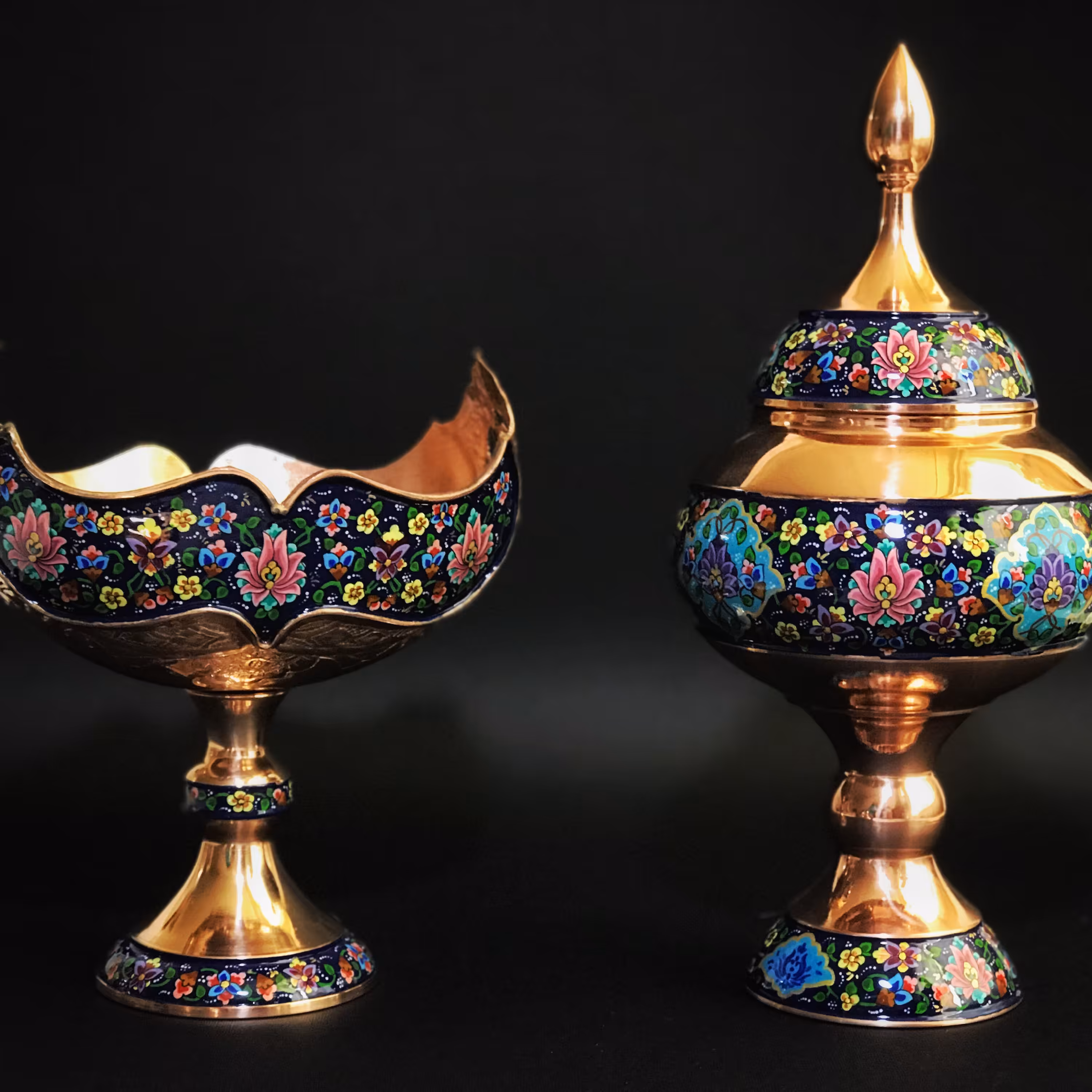 کشکول و شکلات خوری مس و پرداز