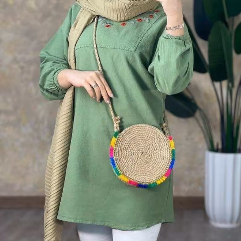 مانتو الیاف طبیعی گندم