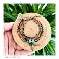 دستبند دو دور چوبی