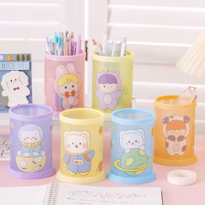 جامدادی رومیزی طلقی طرح دختر  حیوانات