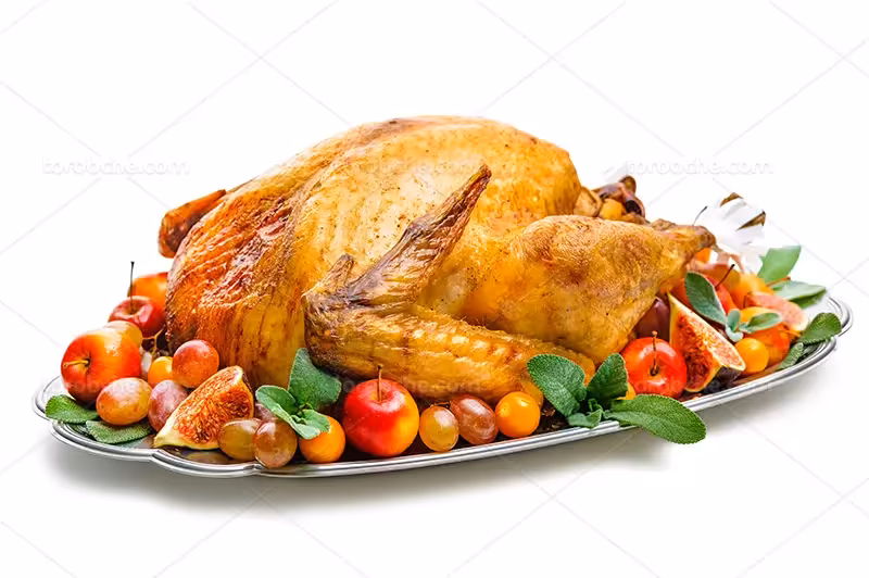 عکس مرغ بریان شده در سینی | گرافیک با طعم تربچه