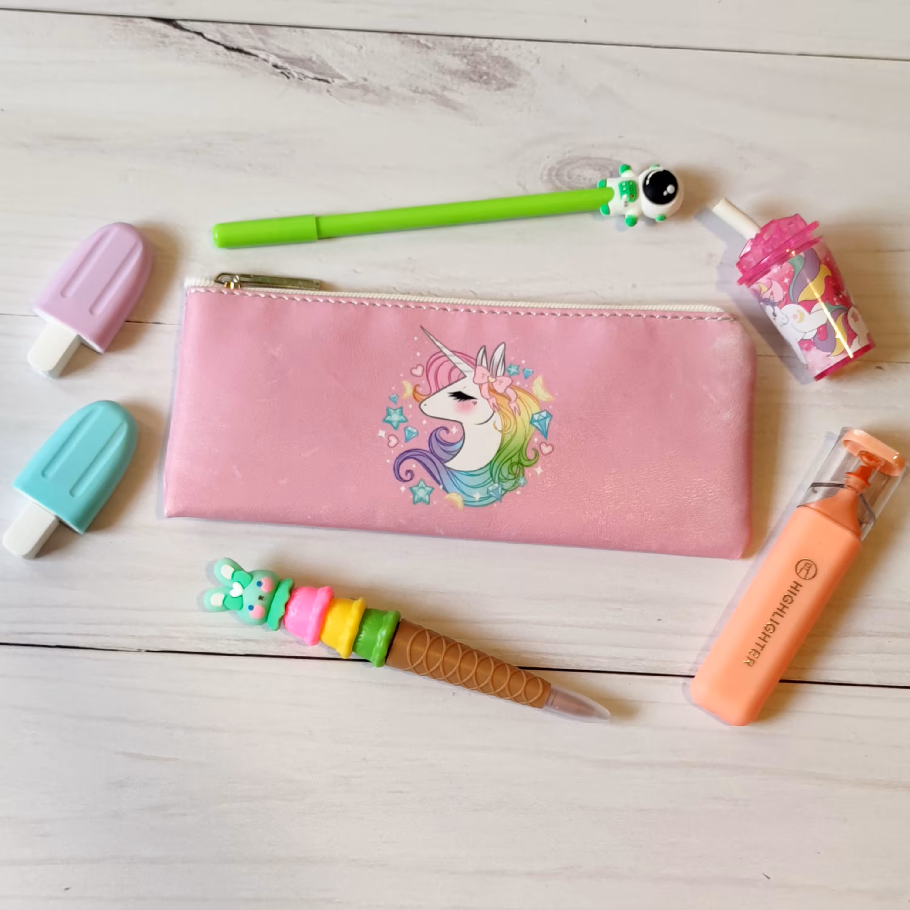 جامدادی اسب تک شاخ ، جامدادی فانتزی یونیکورن، جامدادی چرم مصنوعی 