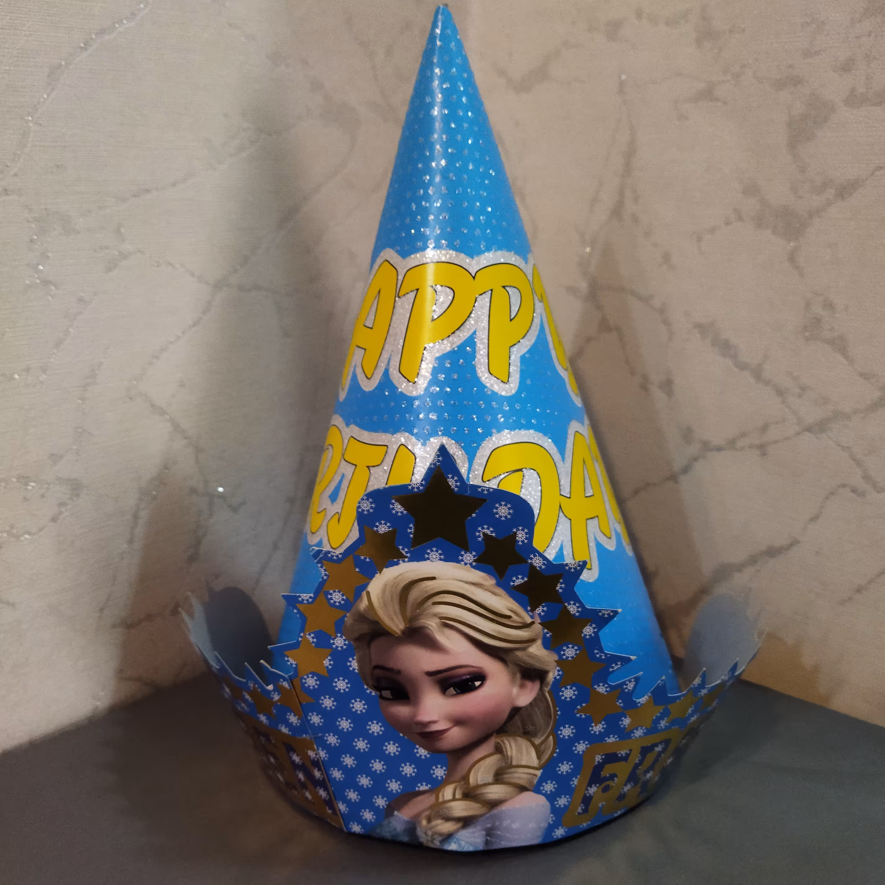 کلاه تولد مقوایی مدل تاجدار شخصیت کارتونی السا