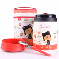 فلاسک غذا استیل قاشق دار 600 میل طرح خرس پینکا Pinkah