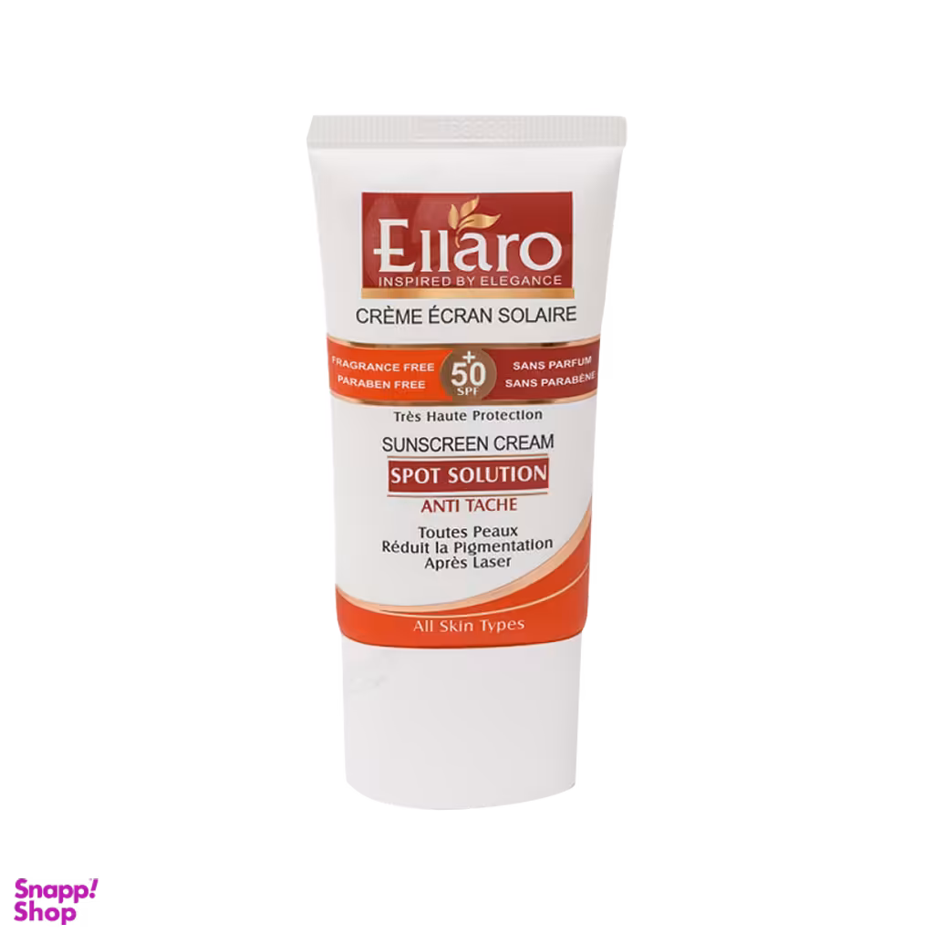 کرم ضد آفتاب ‎الارو (Ellaro) مدل Spot Solution مناسب انواع پوست با SPF50 حجم 40 میلی‌لیتر