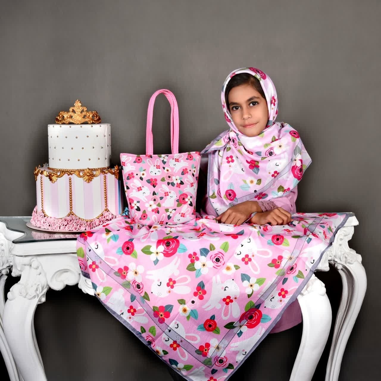 ست کیف و روسری دخترانه مناسب 3 تا 12 ساله طرح های فانتری