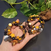 دستبند زیبا فری سایز سه دور پیچ