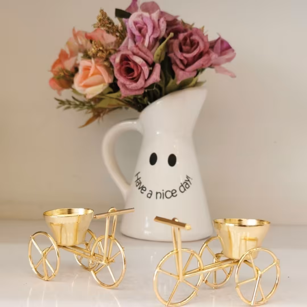 جا شمعی مدل دوچرخه فلز ی(سه عددی) 