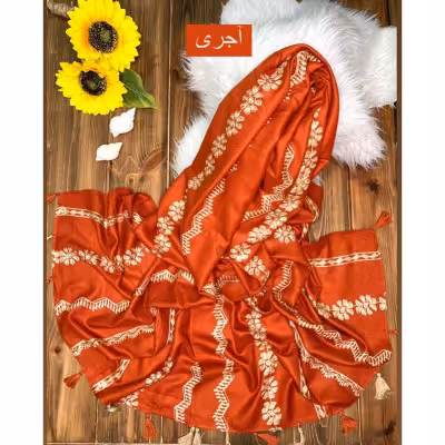 شال موهر وارداتی خامه دوزی