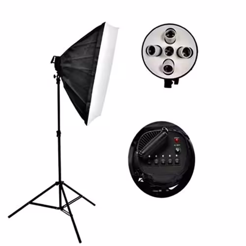 کیت سافت باکس 70×50 دیاموند Diamond همراه هولدر 5 لامپ   پایه