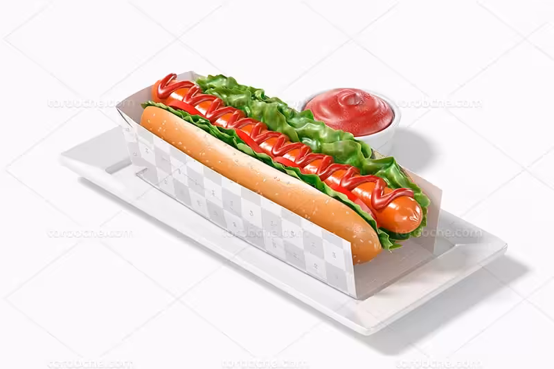 موکاپ بسته بندی هات داگ | گرافیک با طعم تربچه