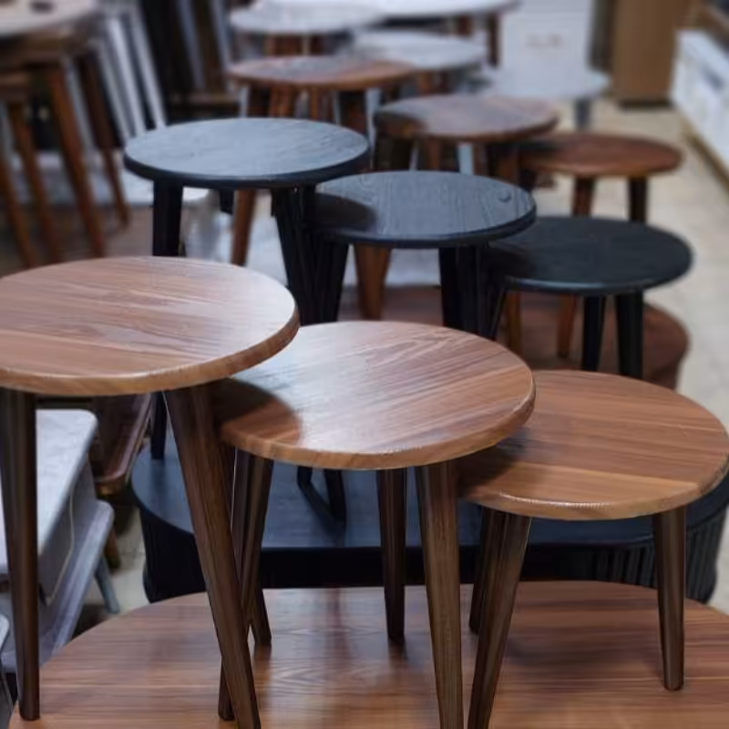 میز عسلی -میز عسلی سه عددی چوبی - میز عسلی رنگی وکیوم میز عسلی گرد 