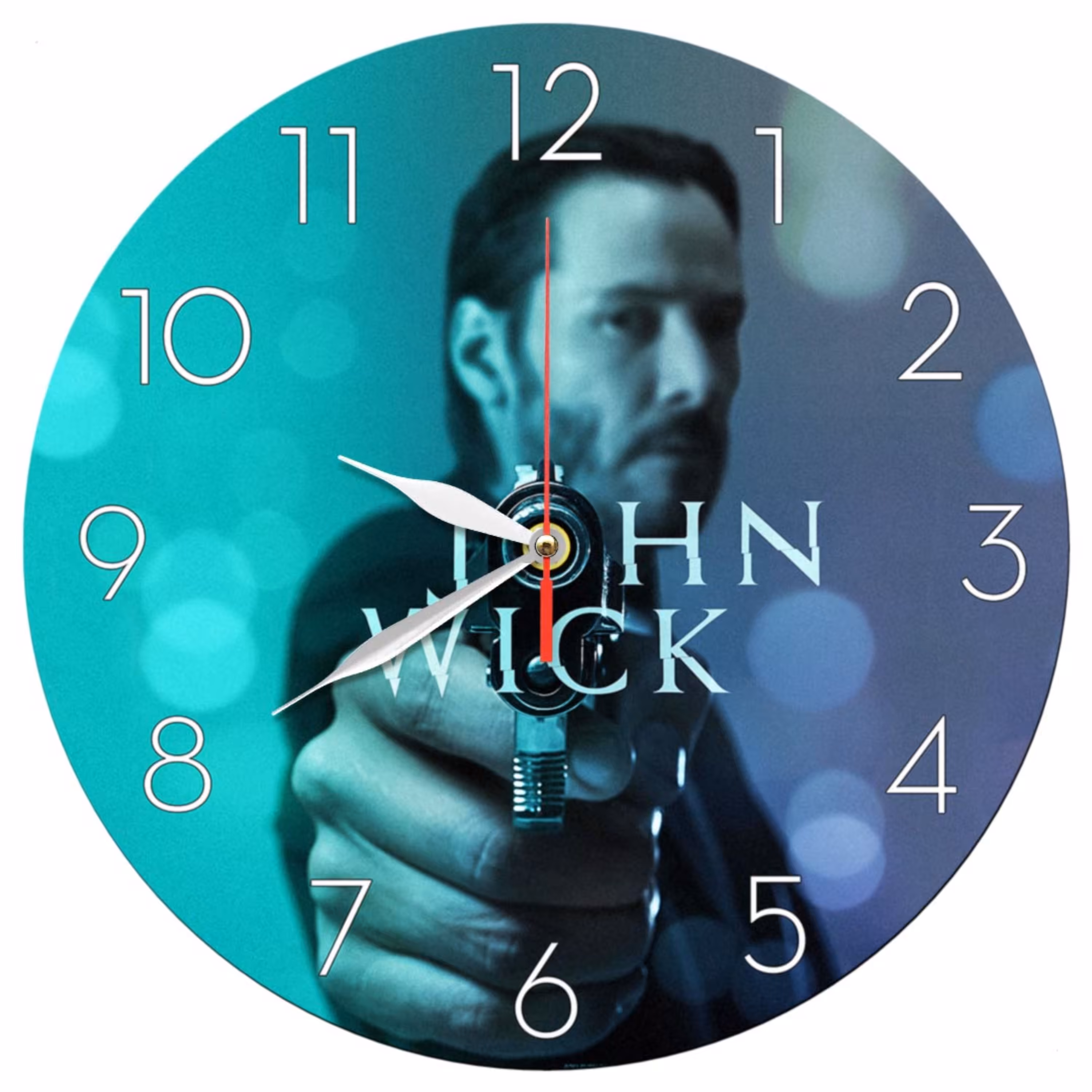 ساعت دیواری گرد مدل 1245 طرح جان ویک قطر 30 سانتیمتر