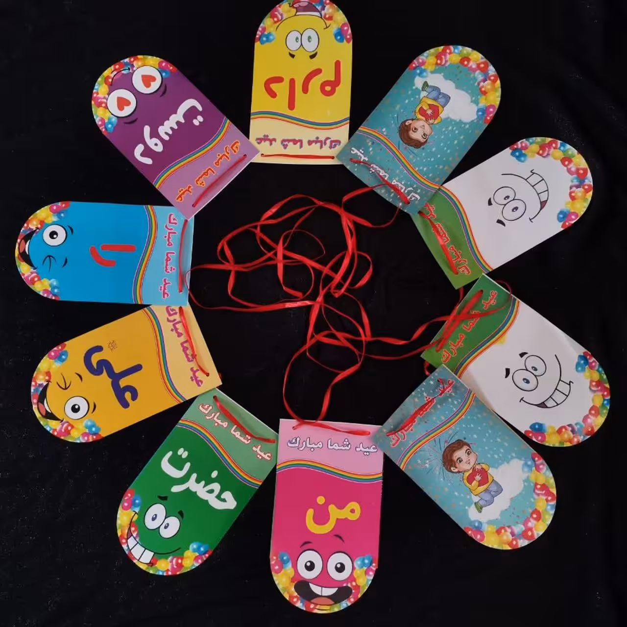 ریسه کاغذی گلاسه سنگین طرح کودک ویژه عید غدیر  بسیار با کیفیت